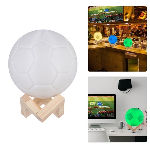Copa Mundial de fútbol 2018 Lámpara de fútbol 7 colores 3D Print Soccer Night Ball