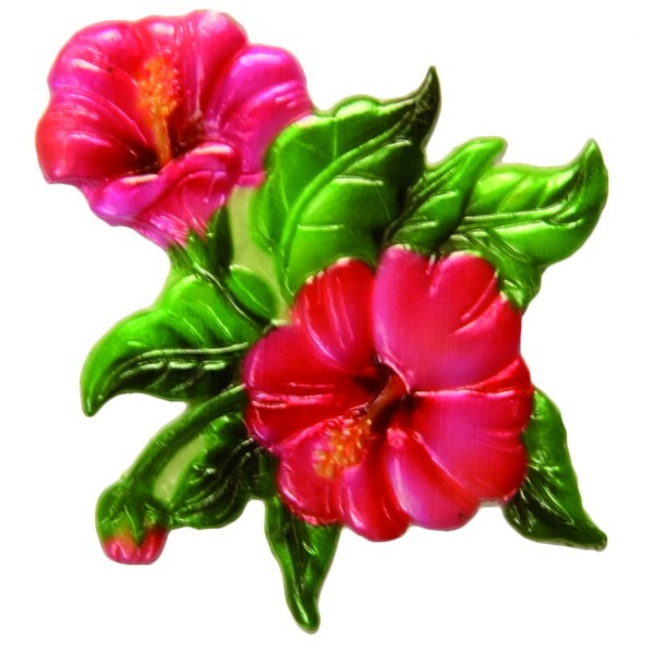 Wachsornament Hibiscus, 7 x 7 cm