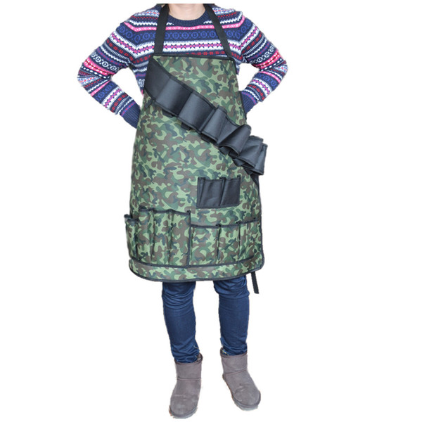 multi pockets camouflage aprons custumized oxford wear-resistant polyester aprons outdoor drink/ camping bbq tool