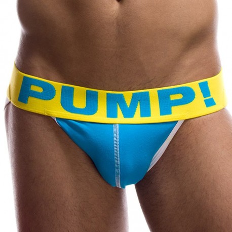 Pump! Spring Break Jockstrap - Blue - White XL