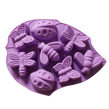 DIY Silicone Cake Mold Butterfly Insect Chocolate Mold Handmade Soap Mold Pudding Jelly Mold