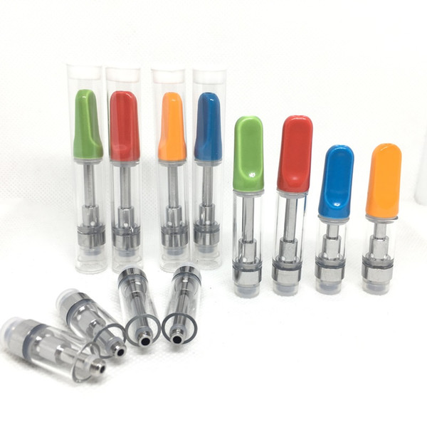 Plastic tube packaging Ceramic Drip Tip Cartridge Glass Tank Colorful Mouthpiece 510 Atomizer Ceramic coil extract Oil Vape Cartridges
