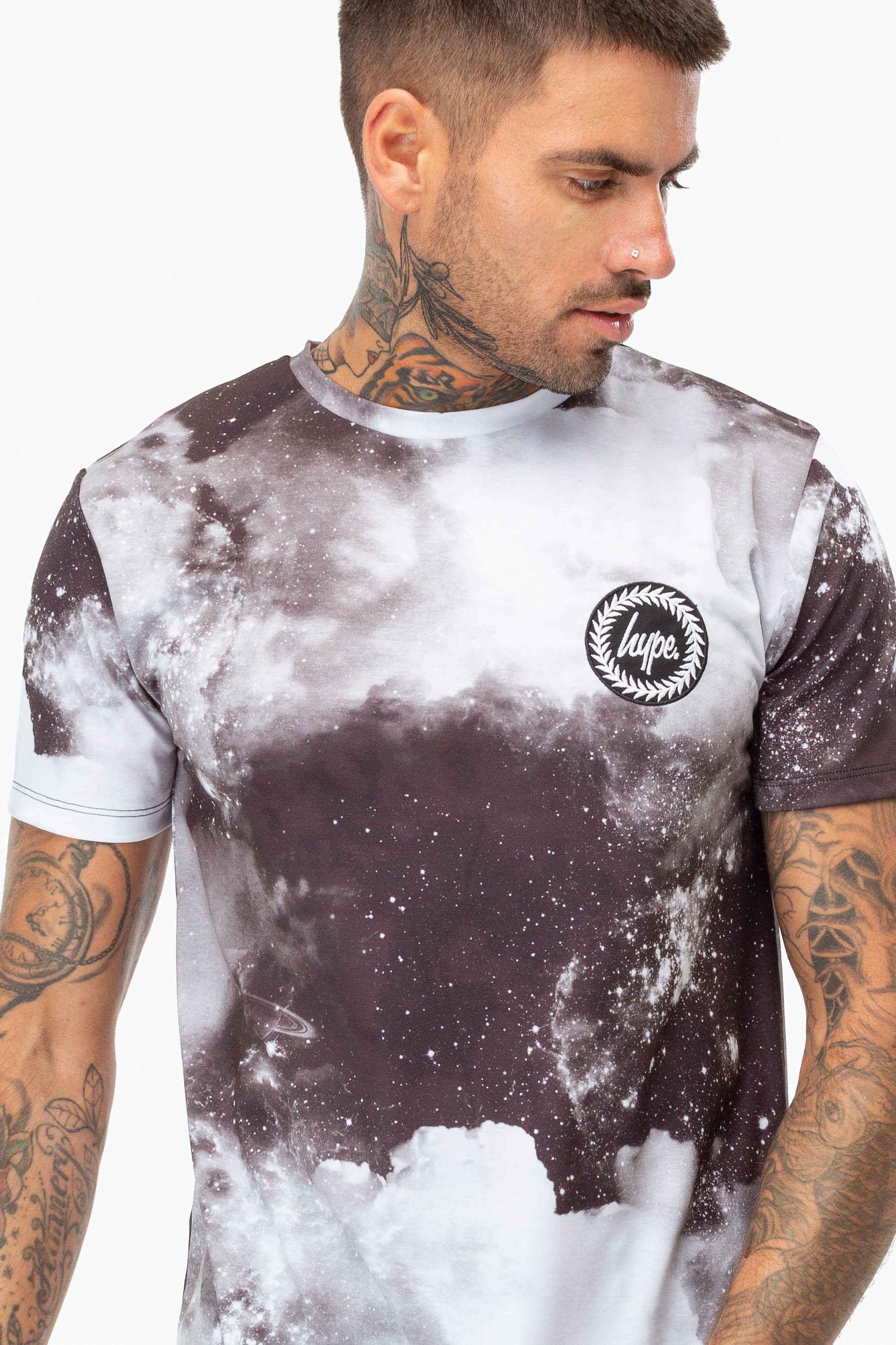 Hype Black Space Men's T-Shirt | Size XXS