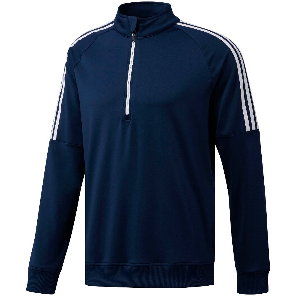 Adidas Mens 3-stripe French Terry Layering Long Sleeve Quarter Zip Top XL- Chest 44-48'