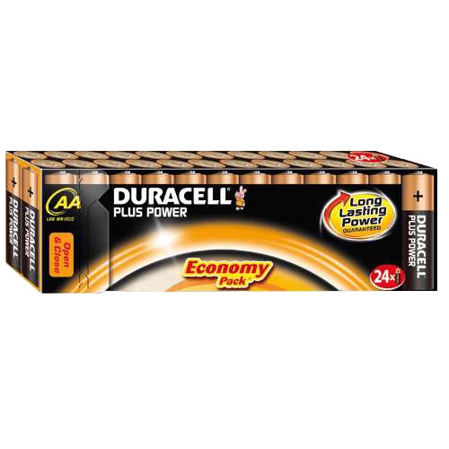 Duracell PLUS POWER AA (LR6 / MN1500) Alkaline Batteries - Pack of 24