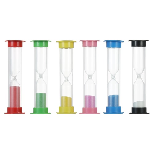 6pcs Sand Timer Colorful Sandglass Hourglass Timer for Kitchen Office Game Timer 30sec / 1min / 2mins / 3mins / 5mins / 10mins