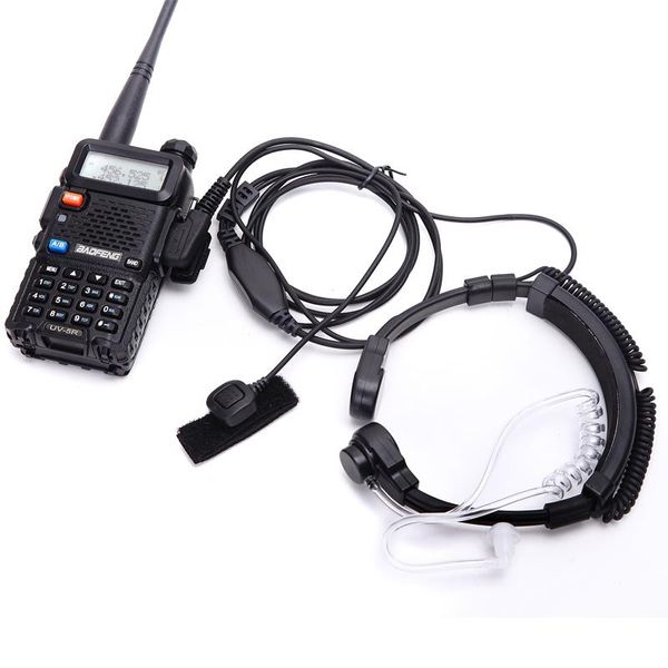 Walkie Talkie Headset Throat Mic Acoustic Tube Earpiece PThroat Microphone Earphone For Baofeng UV5R UV82 VX-3R