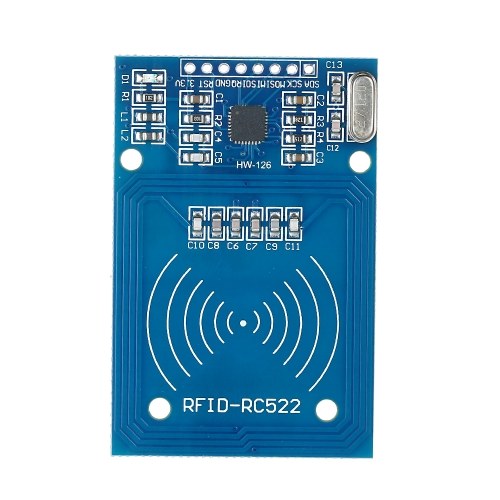 RC522 Kit RFID RFID-RC522 Módulo sensor Tarjeta IC Módulo sensor S50 Tarjeta blanca Módulo de lectura RFID + Tarjeta inteligente RFID + Llaveros azules