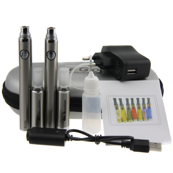 Double MT3 EVOD Starter Kit EVOD Battery MT3 Atomizer E Cigarette EVOD MT3 zipper case kit with eGo Big Case