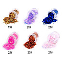 Comprimés 1PCS hexagonal Glitter Nail Art Décorations NO.19-24 (couleurs assorties)