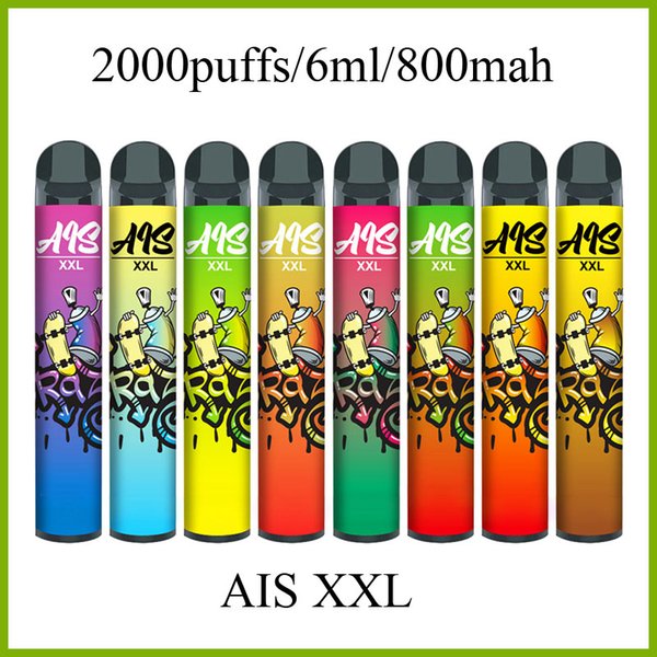 AIS XXL 2000puffs electronic cigarette disposable vape pen Device with 800mah battery and 6ml pods