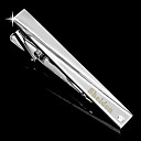 Personalized Gift Men's Silver Metal Engraved Tie Clip with Rhinestone (within 10 characters)