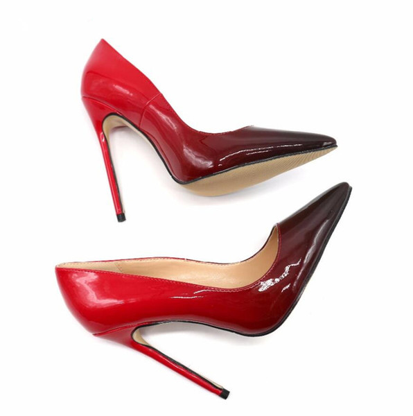 Free Shipping lady Fashion women red black Patent Leather High Heels Shoes sexy girls sandals Stiletto Poined Toe HIGH-HEELED SHOES pump