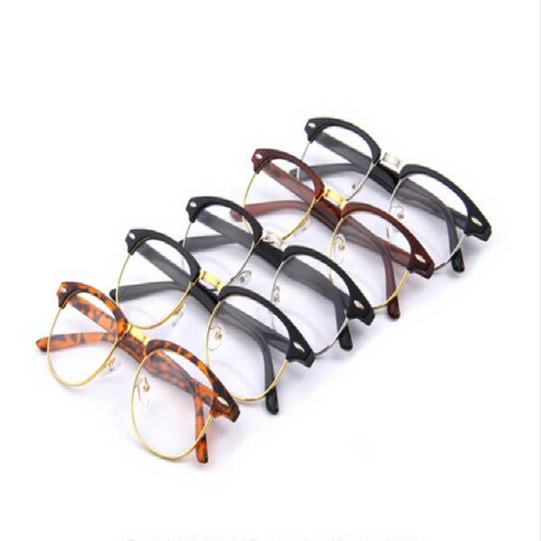 classic retro clear lens nerd frames glasses fashion new eyeglasses vintage half metal eyewear frame