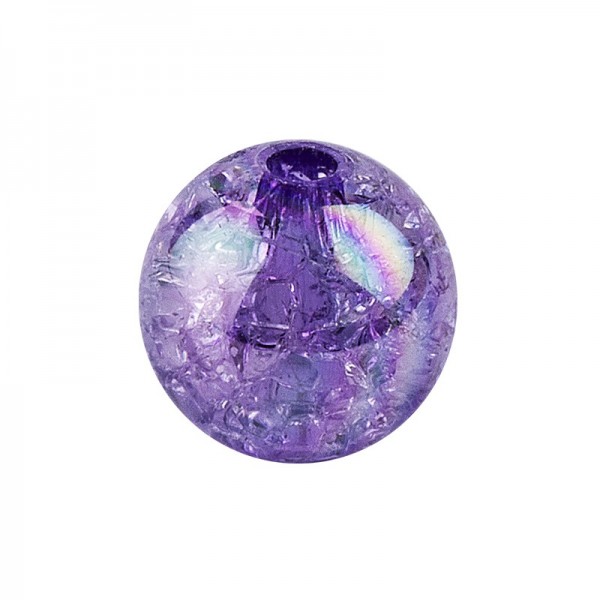 Perlen, Crackle, Ø 10mm, violett-irisierend, 50 Stk.