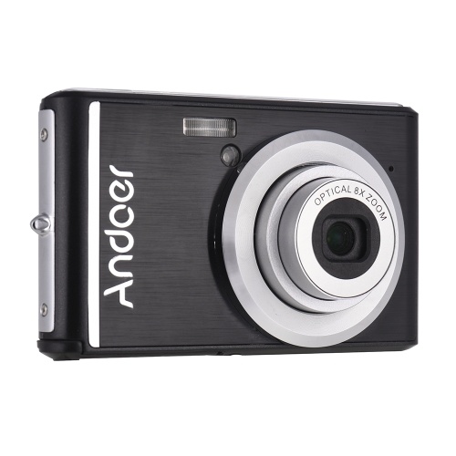 Andoer 20MP 1080P Cámara Digital FHD Videocámara con 2pcs Baterías Recargables 8X Zoom Óptico Anti-shake Pantalla LCD 2.4inch Niños regalo de Navidad