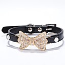 Chat Chien Colliers Strass faux cuir Doré Rouge Rose