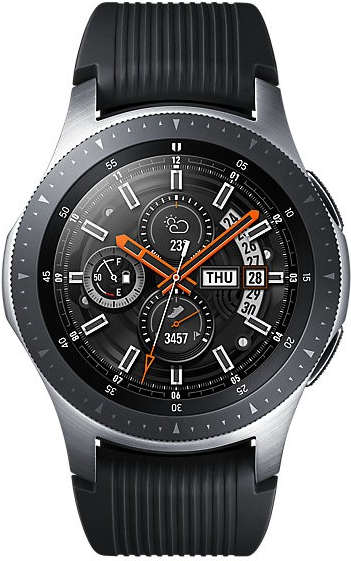 Samsung Galaxy Watch - 46 mm - silber - intelligente Uhr mit Band - Silikon - Anzeige 3,3 cm (1.3