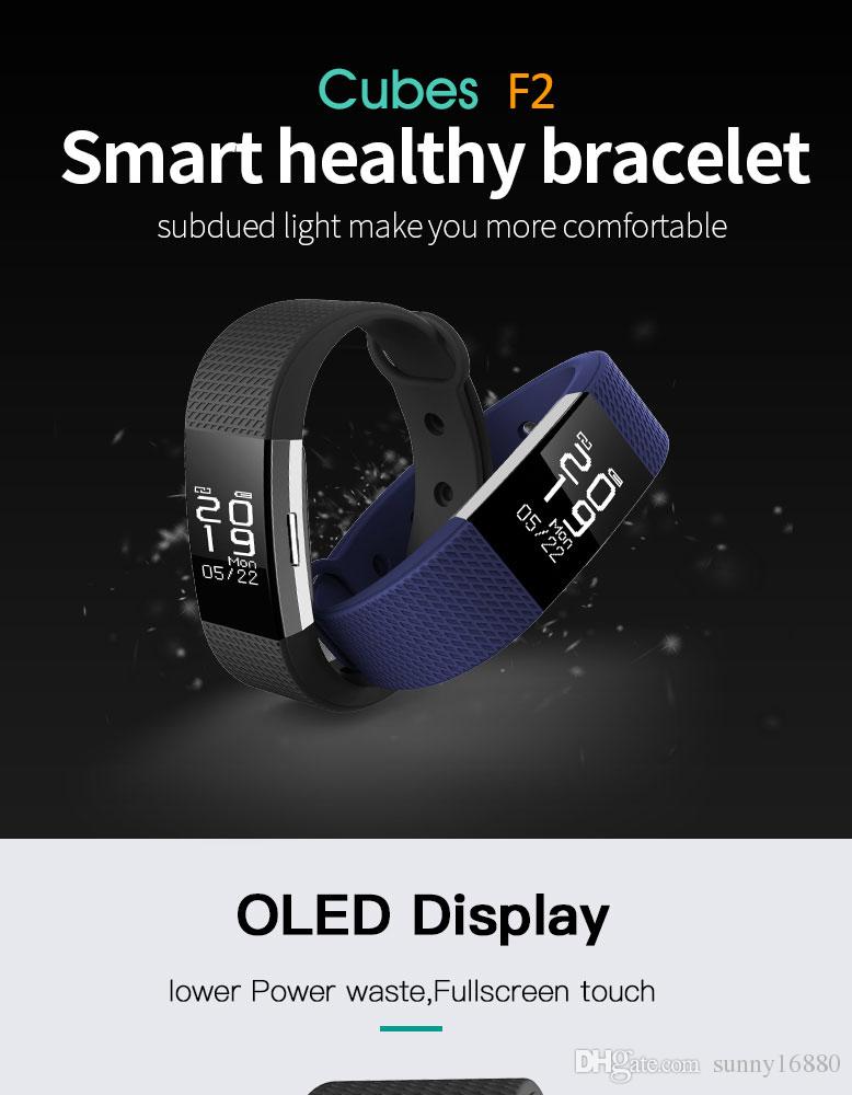 F2 Heart Rate Monitor Smart Wristband bracelet Water proof blood pressure Tracker Smart Band for Android iOS For Fitbit Charge 2 Style