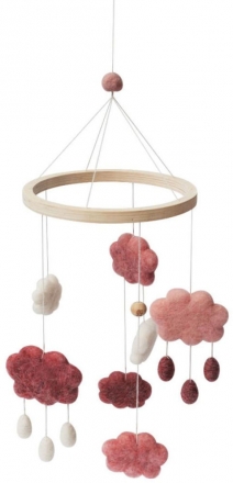 Sebra Filz-Babymobile Wolken cotton candy pink (sebra)