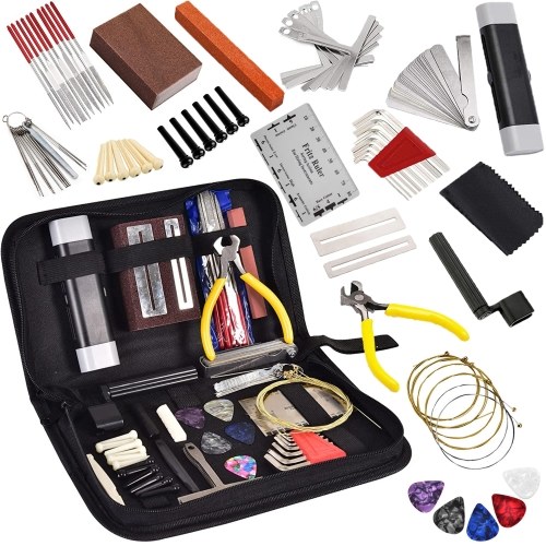 Kit d'outils de guitare 74 pièces avec sac de transport, outils d'entretien de réparation