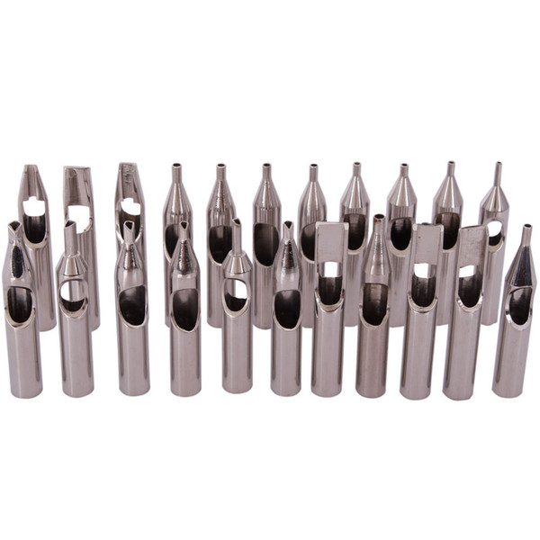 High Quality 22PCS 304 Stainless Steel Tattoo Tips Kit Tattoo Nozzle Tips Mix Set For s Accessories Free Shipping