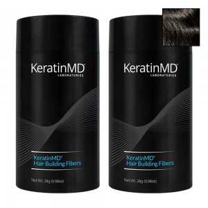KeratineMD Fibres Capillaires - Pour une apparence plus dense aux cheveux clairsemes - Brun Fonce x2