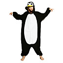 Pingüino Divertido Negro Polar Fleece Unisex Kigurumi Pijamas Pijamas Cartoon Animal Disfraces de Halloween