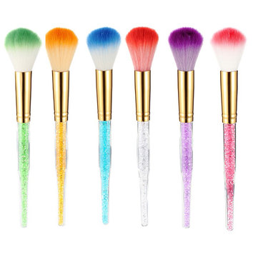 1Pc Nail Art Brush Tool Rhinestone Handle Acrylic UV Gel Powder Dust Glitter Remover Cleaner