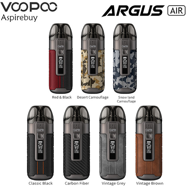 VOOPOO ARGUS AIR Kit 900mAh Battery with 3.8ml ARGUS AIR Cartridge Compatible with PnP Coil OLED Screen 5-25W Output Vape Kit Authentic