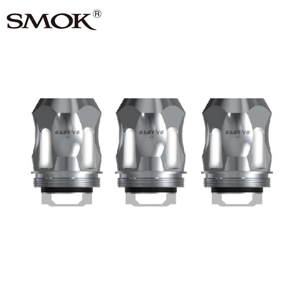3 x Smok Baby V2 A1 Single Coil 0.17ohm 90W-140W Replacement Coil Head (3pcs-Pack) - Silver Stainless SS