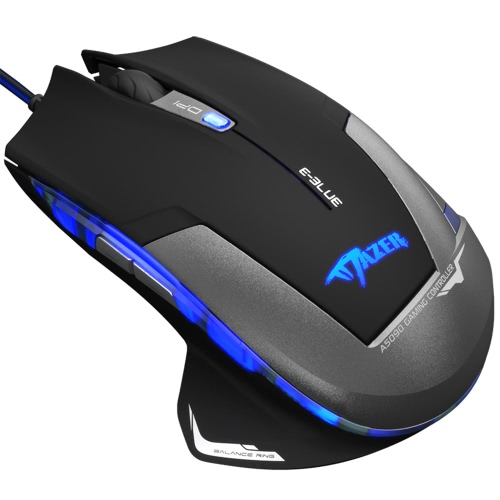 E-3LUE EMS600 Flexible USB Wired Optical Game Mice 2500DPI Adjustable Computer Gaming Mouse