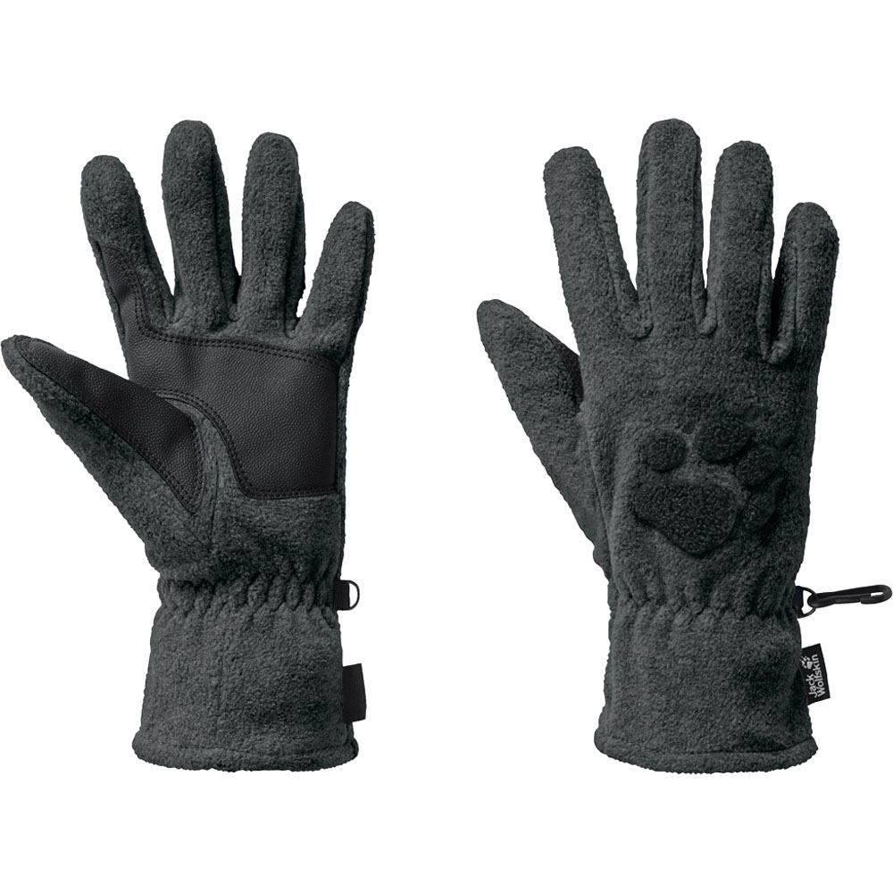 Jack Wolfskin Mens Paw Embroidered Fleece Winter Gloves S - Palm 19.5-21cm