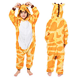 Kid's Kigurumi Pajamas Giraffe Animal Onesie Pajamas Flannel Toison Orange Cosplay For Boys and Girls Animal Sleepwear Cartoon Festival / Holiday Costumes Lightinthebox