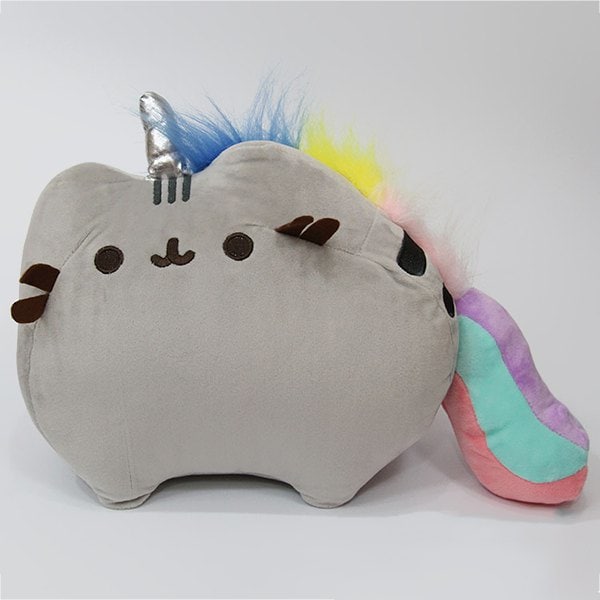 Cartoon Gray Fat Cat Playing Unicorn Biscuit Doll