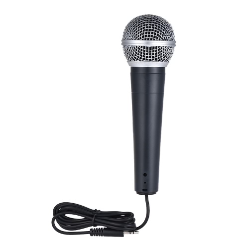 Professional Moving Coil Dynamic Wired Handheld Microphone Mic Unidirectional Cardioid Pattern 3.5mm Plug for Connecting Mobile Phone Computer
