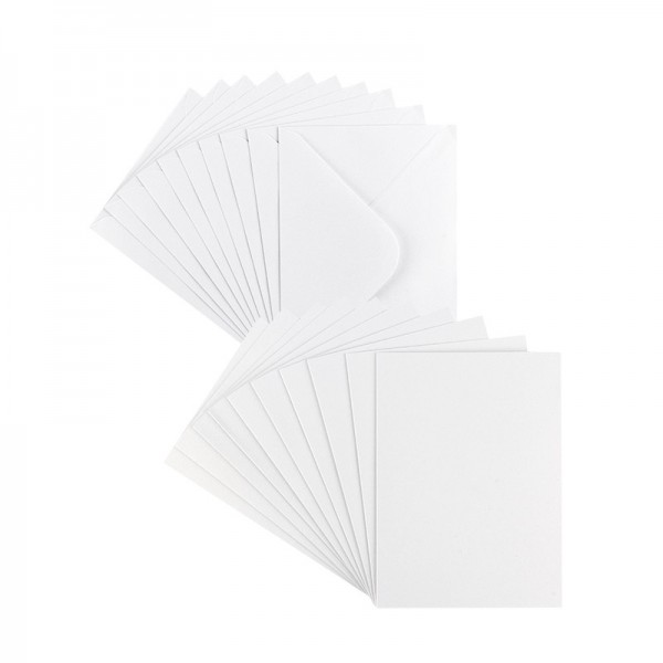 Grußkarten, Perlmutt, C6 (10,5cm x 14,8cm), weiß, inkl. Umschläge, 10 Stück