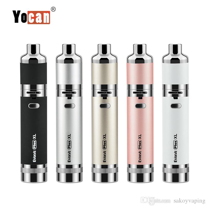 Yocan Evolve Plus XL Wax Dab Vape Pen Kit 1400mAh Battery With QUAD Coil Detachable Built-in Dual Compartment Silicone Jar Starter kits