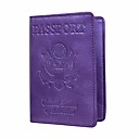 passport holder cover case rfid blocking travel wallet premium pu leather (purple)