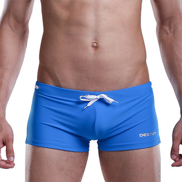 Sexy Summer Beach Swimming Low Waist Breathable High Elastic Boxers Trunks for Men