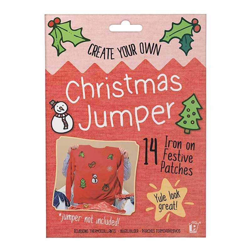 Create Your Own Christmas Jumper - 14 Seasonal themed Iron on Patch Kit
