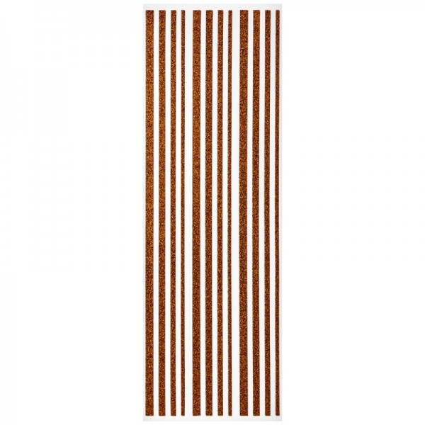 Glitzer-Bordüren, Sticker-Linien, 30 cm lang, 3-6 mm, orange