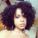 Synthetic Wig Afro Kinky Curly Kinky Curly Afro With Bangs Wig Short Black#1B Synthetic Hair Women's Side Part Black