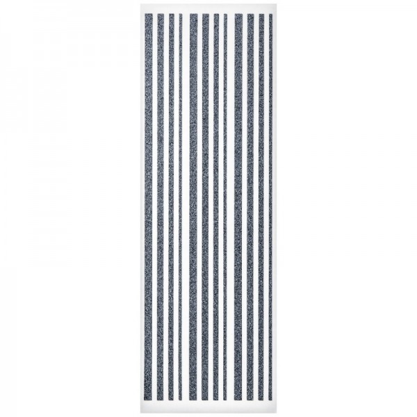 Glitzer-Bordüren, Sticker-Linien, 30 cm lang, 3-6 mm, silbergrau