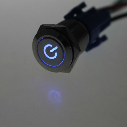 16mm 12V Car Blue LED Metal Push Button Toggle Switch Socket Plug For Car