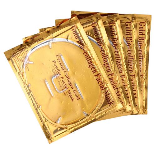 5Pcs/Lot Skin Care Facial Mask Gold Collagen Oil Control Wrapped Mask Collagen Face Mask for Moisturizing Firming
