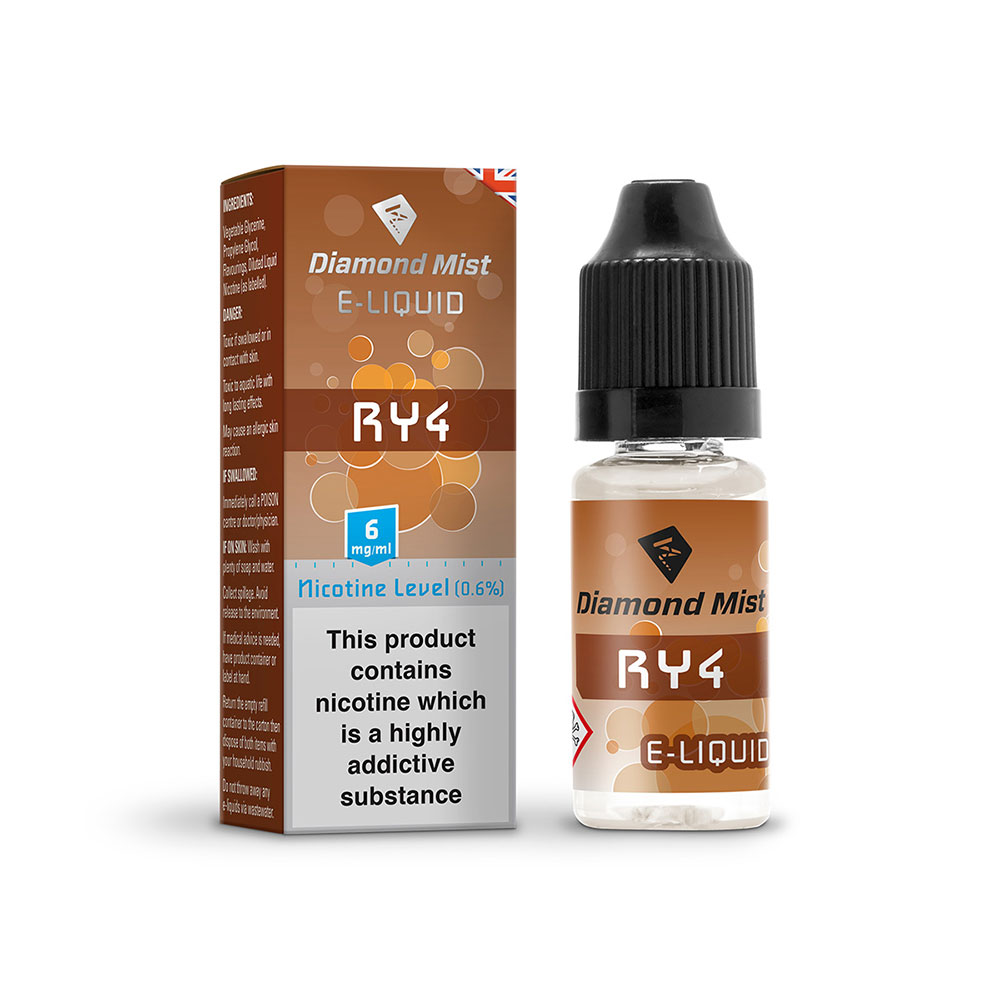 Diamond Mist E-Liquid RY4 (Caramel with Tobacco) 10ml -  6mg Nicotine