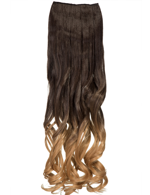 Luxury Ombre One Piece Curly Clip-in Chocolate Brown to Auburn 6TT26