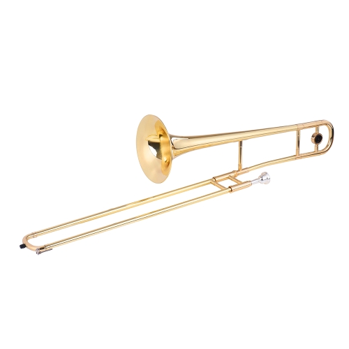 Ammoon Alto Trombone Laiton Doré Bb Tonne B Bémol Instrument à Vent avec Cupronickel Embouchure Bâton de Nettoyage