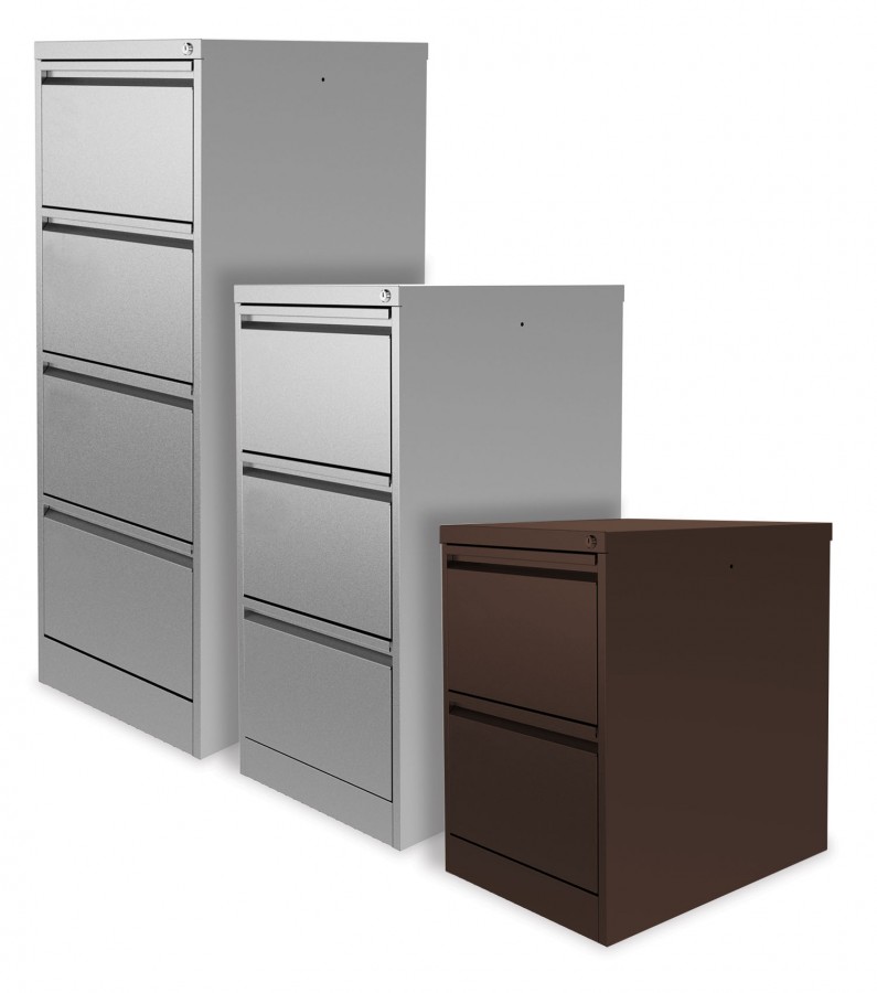 Large Capacity Lockable Filing Cabinet- 2 Drawers- Brown